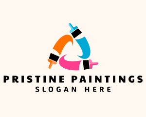 Home Renovation Paint Brush  logo design