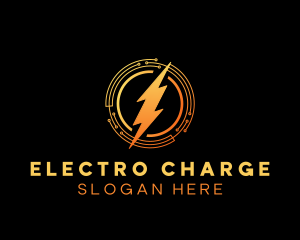 Lightning Bolt Power Circuit logo design