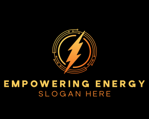 Lightning Bolt Power Circuit logo design