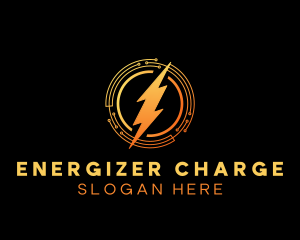 Lightning Bolt Power Circuit logo design