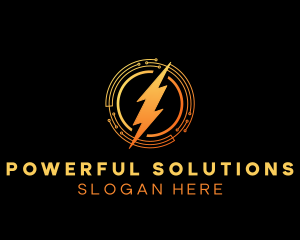 Lightning Bolt Power Circuit logo design