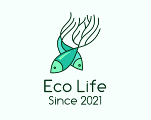 Seaweed Coral Fish logo design