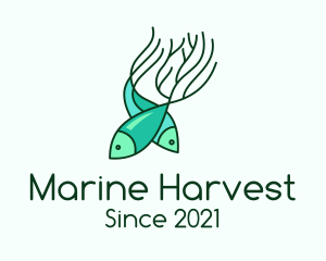 Seaweed Coral Fish logo design