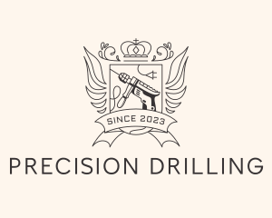 Construction Drill Crest logo design