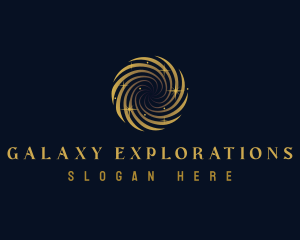 Cosmic Vortex Galaxy logo design