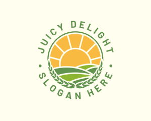 Sunny Agriculture Field logo design