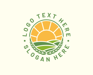 Land - Sunny Agriculture Field logo design