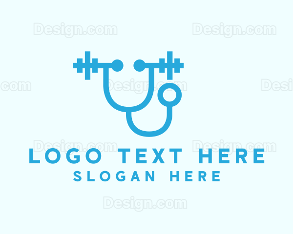 Blue Medical Stethoscope Logo