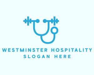 Blue Medical Stethoscope  logo design