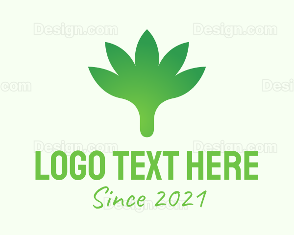 Gradient Cannabis Leaf Logo