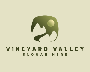 Camping Mountain Valley logo design