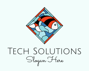 Fish Plate Stained Glass logo