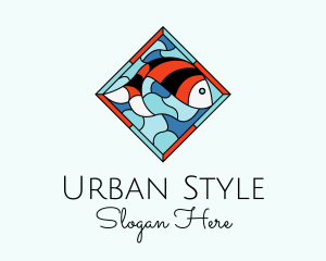 Fish Plate Stained Glass logo