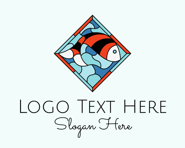 Fish Plate Stained Glass logo