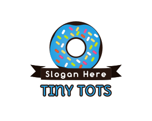 Sweet Donut Ribbon Logo