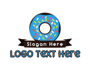 Donuts - Sweet Donut Ribbon logo design