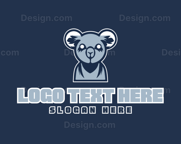 Grey Koala Cartoon Mascot Logo