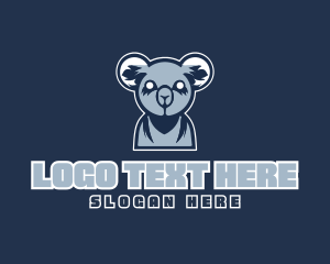 Grey Koala Cartoon Mascot logo