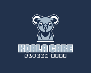 Grey Koala Cartoon Mascot logo design