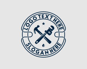 Plumber Wrench Hammer logo