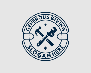 Plumber Wrench Hammer Logo