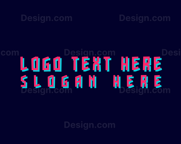 Neon Glitch Business Logo