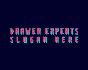 Neon Glitch Business logo design