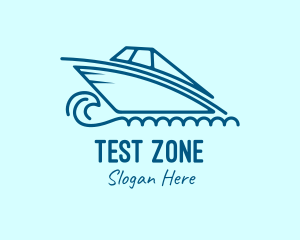 Blue Speedboat Boat Logo