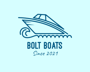 Blue Speedboat Boat logo