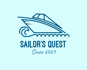 Blue Speedboat Boat logo design