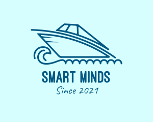 Blue Speedboat Boat logo