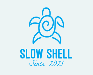 Blue Sea Turtle logo design