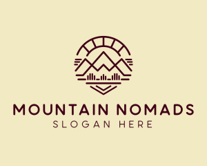 Minimalist Brown Mountain logo design