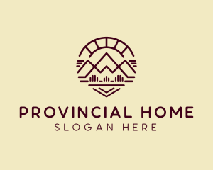 Minimalist Brown Mountain logo design