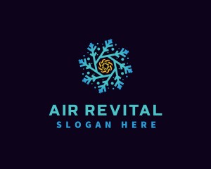 Snowflake HVAC Heating Cooling logo design