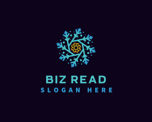 Snowflake HVAC Heating Cooling logo design