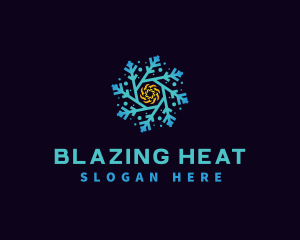 Snowflake HVAC Heating Cooling logo design