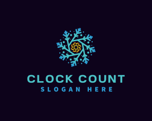 Snowflake HVAC Heating Cooling logo design