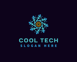 Snowflake HVAC Heating Cooling logo