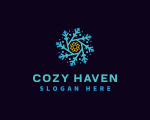 Snowflake HVAC Heating Cooling logo