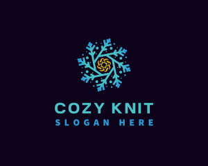 Snowflake HVAC Heating Cooling logo design