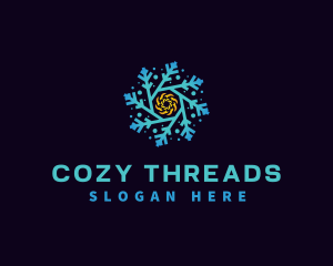 Snowflake HVAC Heating Cooling logo design