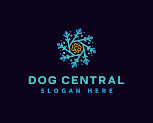 Snowflake HVAC Heating Cooling logo design