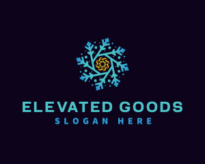 Snowflake HVAC Heating Cooling logo design