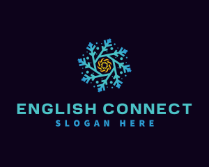 Snowflake HVAC Heating Cooling logo design