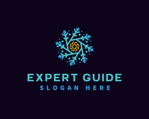 Snowflake HVAC Heating Cooling logo design