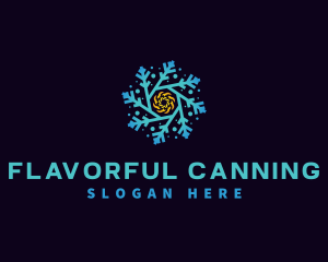 Snowflake HVAC Heating Cooling logo design