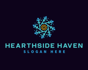 Snowflake HVAC Heating Cooling logo