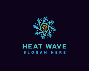 Snowflake HVAC Heating Cooling logo design