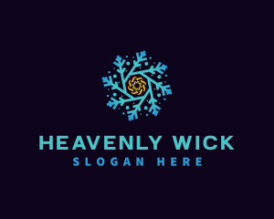 Snowflake HVAC Heating Cooling logo design